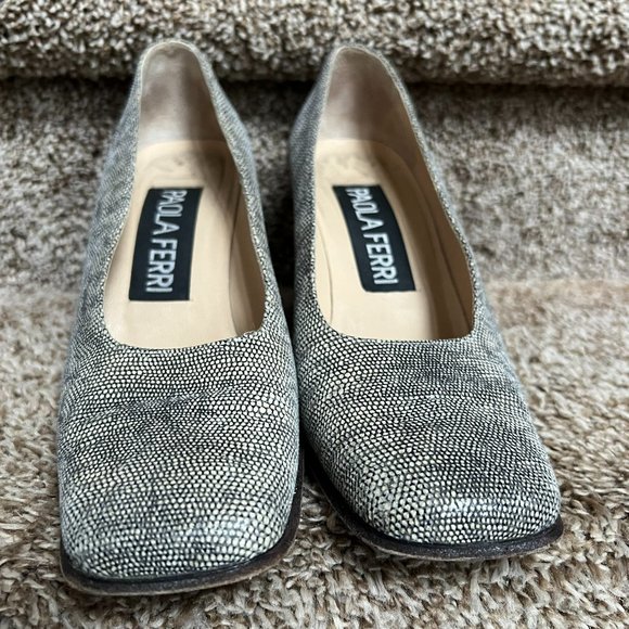 Paola Ferri Women's Grey Leather Heels - Picture 1 of 12